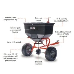 Agri-Fab 45-0329 79kg Towed Broadcast Spreader -Greenworks Sale Shop 45 0329 features
