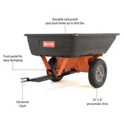 Agri-Fab 45-0533 10 Cubic Foot / 295kg Towed Poly Cart -Greenworks Sale Shop 45 0533 features