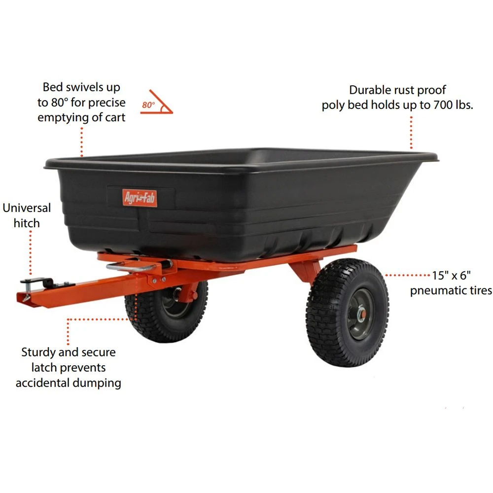 Agri-Fab 45-0552 317kg / 700lb Poly Tipping/Swivel Trailer 2 Agri-Fab 45-0552 317kg / 700lb Poly Tipping/Swivel Trailer - Image 2