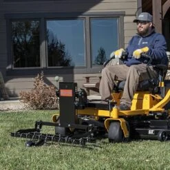 Agri-Fab 45-0597 Front-Mounted Dethatcher For Zero-Turn Ride-On Mowers -Greenworks Sale Shop agri fab 45 0597 dethatcher lifestyle