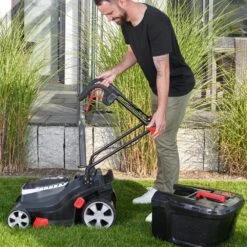 AL-KO 3.82 Li R Easy 18V Bosch Home & Garden Compatible Push Cordless Lawn Mower (Tool Only) 16 AL-KO 3.82 Li R Easy 18V Bosch Home & Garden Compatible Push Cordless Lawn Mower (Tool Only) -Greenworks Sale Shop al ko 3.82 li r lawnmower folding handlebar 1 1