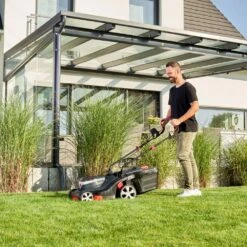 AL-KO 3.82 Li R Easy 18V Bosch Home & Garden Compatible Push Cordless Lawn Mower (with 2 X 4Ah Batteries & Standard Charger) -Greenworks Sale Shop al ko 3.82 li r lawnmower lifestyle