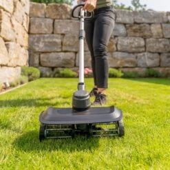 AL-KO AR 1835 18V Bosch Home & Garden Compatible Cordless Lawn Raker (Tool Only) (Bundle Builder) 13 AL-KO AR 1835 18V Bosch Home & Garden Compatible Cordless Lawn Raker (Tool Only) (Bundle Builder) -Greenworks Sale Shop al ko ar1835 lawn raker lifestyle in use close 2