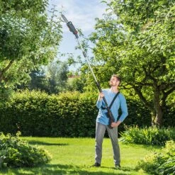 AL-KO CSA 1820 18V Bosch Home & Garden Compatible 18V Cordless Pole Pruner (with 2.5Ah Battery & Charger) (Bundle Builder) -Greenworks Sale Shop al ko csa1820 pole pruner lifestyle 1 1