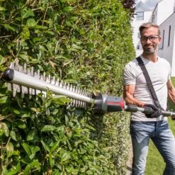 AL-KO HTA 1845 18V Bosch Home & Garden Compatible Cordless Long Reach Hedge Trimmer (with 2.5Ah Battery & Charger) (Bundle Builder) 14 AL-KO HTA 1845 18V Bosch Home & Garden Compatible Cordless Long Reach Hedge Trimmer (with 2.5Ah Battery & Charger) (Bundle Builder) -Greenworks Sale Shop al ko hta1845 pole hedge trimmer lifestyle 2 1 1