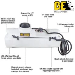 BE AGRIEase 68 Litre 12V ATV Mountable Weed Sprayer -Greenworks Sale Shop be weed sprayer features