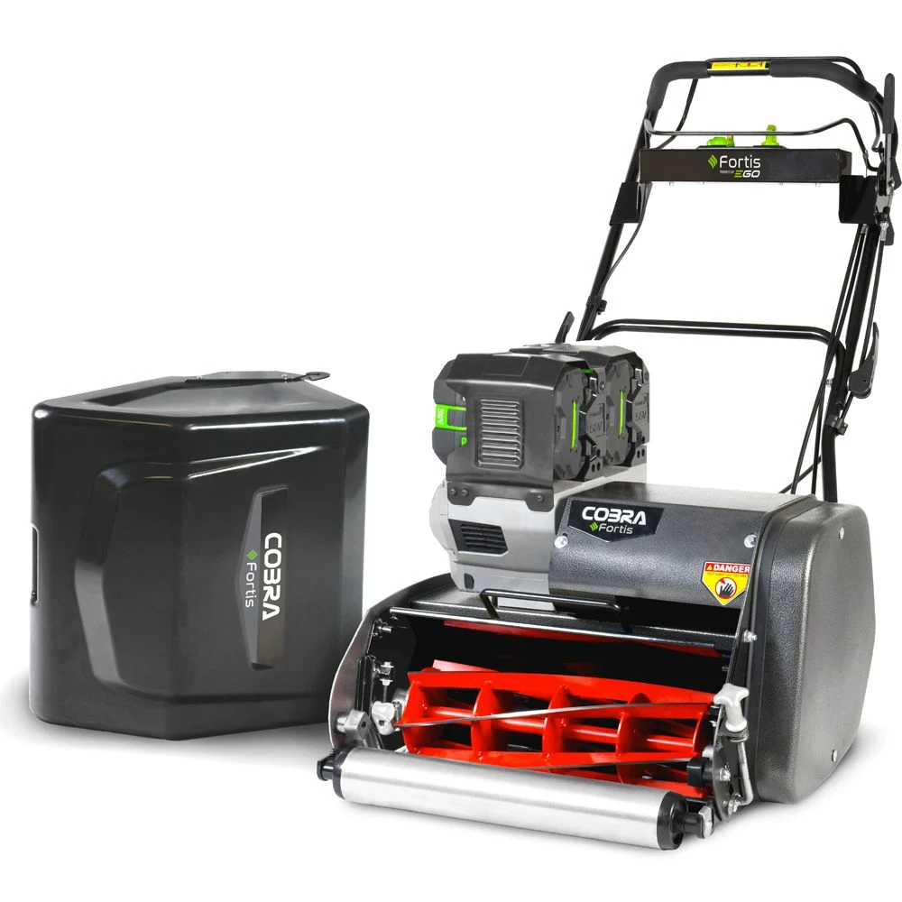 Cobra Fortis 20E 51cm/20" Battery-Powered Cylinder Lawn Mower (with 2 X EGO 6Ah 56V Batteries & Rapid Charger) 1 Cobra Fortis 20E 51cm/20" Battery-Powered Cylinder Lawn Mower (with 2 X EGO 6Ah 56V Batteries & Rapid Charger)