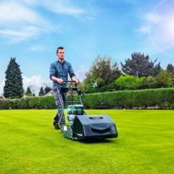 Cobra Fortis 20FTE 51cm/20" Fine Turf Battery-Powered Cylinder Lawn Mower (Bare Tool) -Greenworks Sale Shop cobra fortis 20fte fine turf cylinder mower lifestyle 1