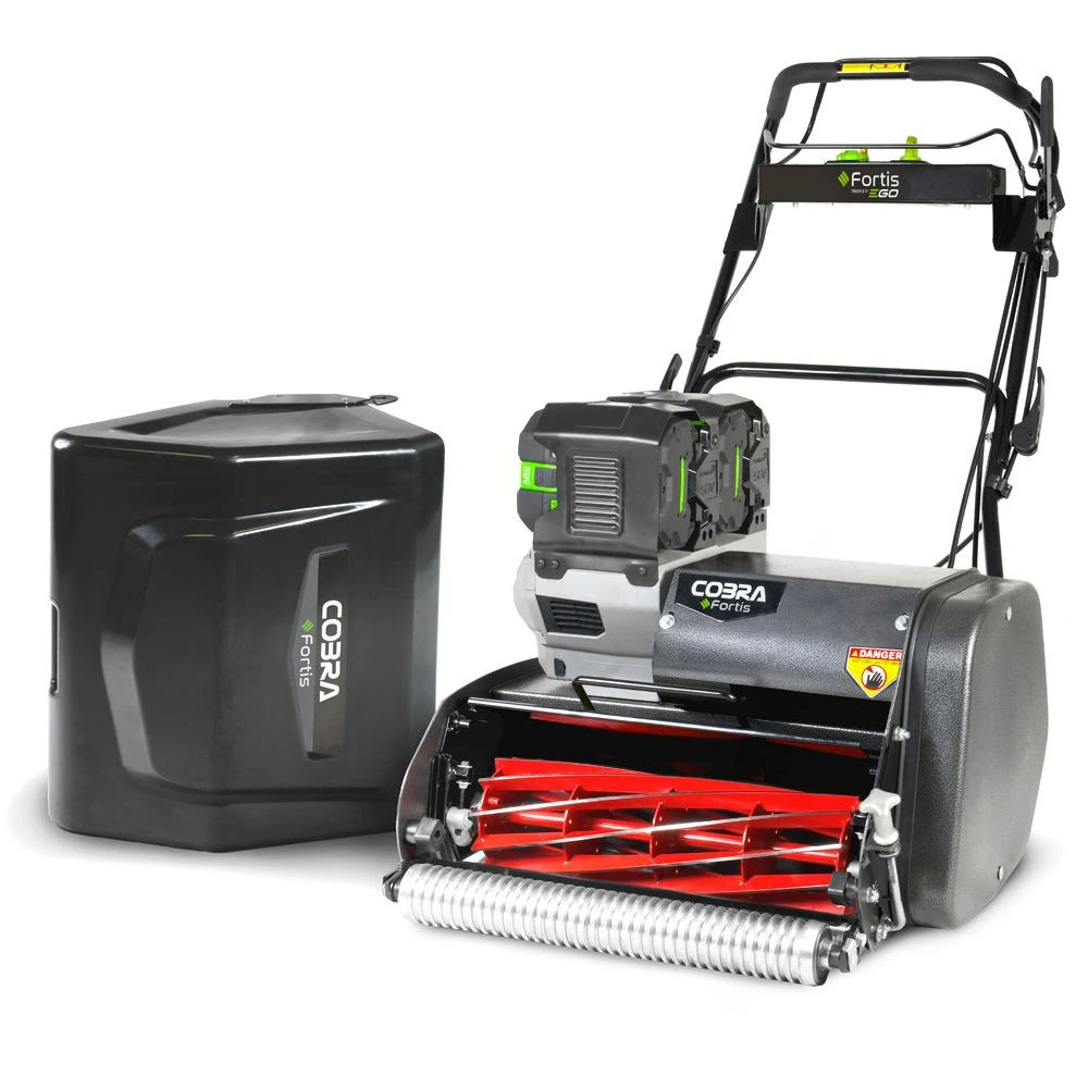 Cobra Fortis 20FTE 51cm/20" Fine Turf Battery-Powered Cylinder Lawn Mower (with 2 X EGO 6Ah 56V Batteries & Rapid Charger) 1 Cobra Fortis 20FTE 51cm/20" Fine Turf Battery-Powered Cylinder Lawn Mower (with 2 X EGO 6Ah 56V Batteries & Rapid Charger)