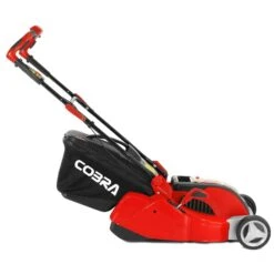 Cobra RM4140V 40V Li-Ion Cordless Rear Roller Lawn Mower (with 4Ah Battery & Charger) -Greenworks Sale Shop cobra rm4140v lawnmower side 1