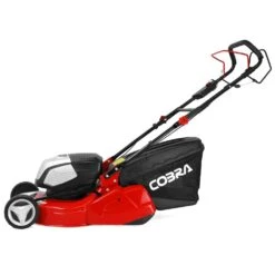 Cobra RM43SP80V 80V Self-Propelled Rear Roller Cordless Lawn Mower (with 2 X 40V 5Ah Batteries & 2 X Fast Chargers) -Greenworks Sale Shop cobra rm43sp80v lawnmower side 1