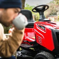 Cobra LT108HS2L 42" Hydrostatic Side Discharge Lawn Tractor -Greenworks Sale Shop cobra side discharge tractor lifestyle 1