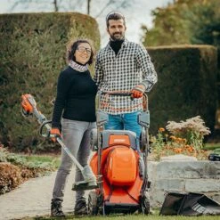 Echo DLM-310/46SP Garden+ 40V Cordless Self-Propelled Lawn Mower (Bare Tool) -Greenworks Sale Shop echo dlm 310 46sp lawnmower lifestyle vertical storage 1