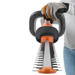 Flymo EasiCut 450 18V Cordless Hedge Trimmer (with 2.0Ah Battery & Charger) -Greenworks Sale Shop flymo easicut 450 hedge trimmer front