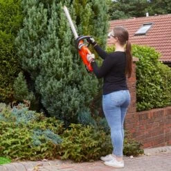 Flymo EasiCut 450 18V Cordless Hedge Trimmer (with 2.0Ah Battery & Charger) -Greenworks Sale Shop flymo easicut 450 hedge trimmer in use 2