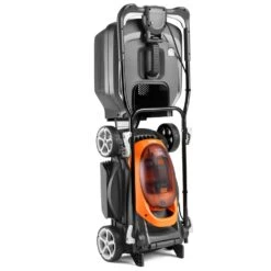 Flymo UltraStore 340R Li 36V Push Cordless Lawn Mower With Rear Roller (with 2 X 2.5Ah 18V Batteries & Chargers) -Greenworks Sale Shop flymo ultrastore 340r li lawnmower upright 1