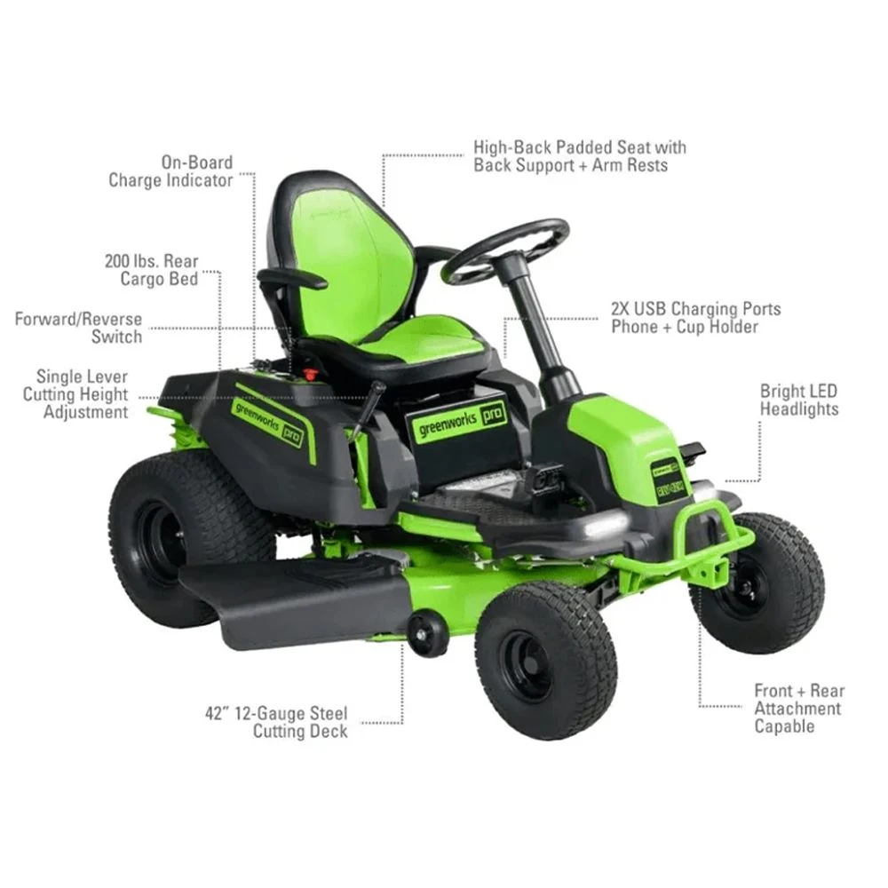 GreenWorks Pro GD60CRT106 CrossoverT 106cm/42" 60V Battery-Powered Side Discharge / Mulching Lawn Tractor (Bundle Builder) 2 GreenWorks Pro GD60CRT106 CrossoverT 106cm/42" 60V Battery-Powered Side Discharge / Mulching Lawn Tractor (Bundle Builder) - Image 2
