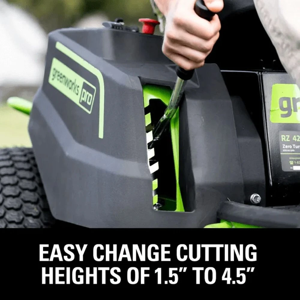 GreenWorks Pro GD60CRT106 CrossoverT 106cm/42" 60V Battery-Powered Side Discharge / Mulching Lawn Tractor 5 GreenWorks Pro GD60CRT106 CrossoverT 106cm/42" 60V Battery-Powered Side Discharge / Mulching Lawn Tractor - Image 5