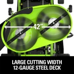 GreenWorks Pro GD60CRT106 CrossoverT 106cm/42" 60V Battery-Powered Side Discharge / Mulching Lawn Tractor 13 GreenWorks Pro GD60CRT106 CrossoverT 106cm/42" 60V Battery-Powered Side Discharge / Mulching Lawn Tractor -Greenworks Sale Shop greenworks 60v crossoverz deck 1