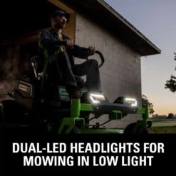 GreenWorks Pro GD60CRZ106 CrossoverZ 60V Battery-Powered Zero-Turn Ride-On Lawn Mower -Greenworks Sale Shop greenworks 60v crossoverz headlights