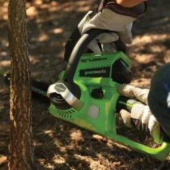 GreenWorks G24CSK2 24V Cordless Chainsaw (with 2Ah Battery And Charger) (Bundle Builder) -Greenworks Sale Shop greenworks g24csk2 chainsaw lifestyle 2