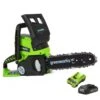 GreenWorks G24CSK2 24V Cordless Chainsaw (with 2Ah Battery And Charger)