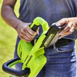 GreenWorks G24HT56 24V Cordless Hedge Trimmer (Bare Tool) -Greenworks Sale Shop greenworks g24ht56 hedge trimmer lifestyle4