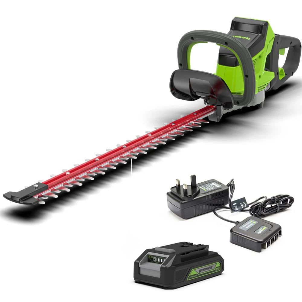 GreenWorks G24HT56IIK2 24V Cordless Hedge Trimmer (with 2Ah Battery & Charger) 1 GreenWorks G24HT56IIK2 24V Cordless Hedge Trimmer (with 2Ah Battery & Charger)