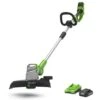 GreenWorks G24LT30MK2 Deluxe 24V Cordless Grass Trimmer / Lawn Edger (with 2Ah Battery And Charger)