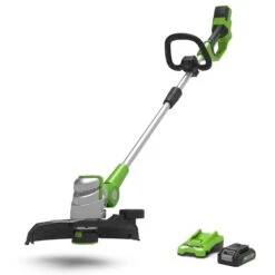 GreenWorks G24LT30MK2 Deluxe 24V Cordless Grass Trimmer / Lawn Edger (with 2Ah Battery And Charger)