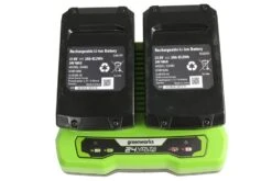 GreenWorks G24X2LM36K2X 3-in-1 36cm 48V Push Cordless Lawn Mower (with 2 X 2Ah 24V Batteries & Twin Charger) -Greenworks Sale Shop greenworks g24x2lm36k2x lawnmower batteries charger 3