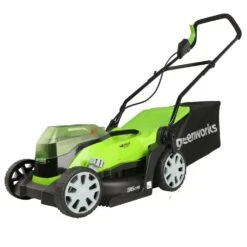 GreenWorks G24X2LM36K4X 3-in-1 36cm 48V Push Cordless Lawn Mower (with 2 X 4Ah 24V Batteries & Twin Charger) -Greenworks Sale Shop greenworks g24x2lm36k2x lawnmower 1 1 2 1