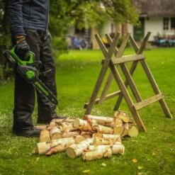 GreenWorks GD24CS30K4 DigiPro 24V Cordless Chainsaw (with 4Ah Battery & Charger) -Greenworks Sale Shop greenworks gd24cs30 lifestyle logs 1