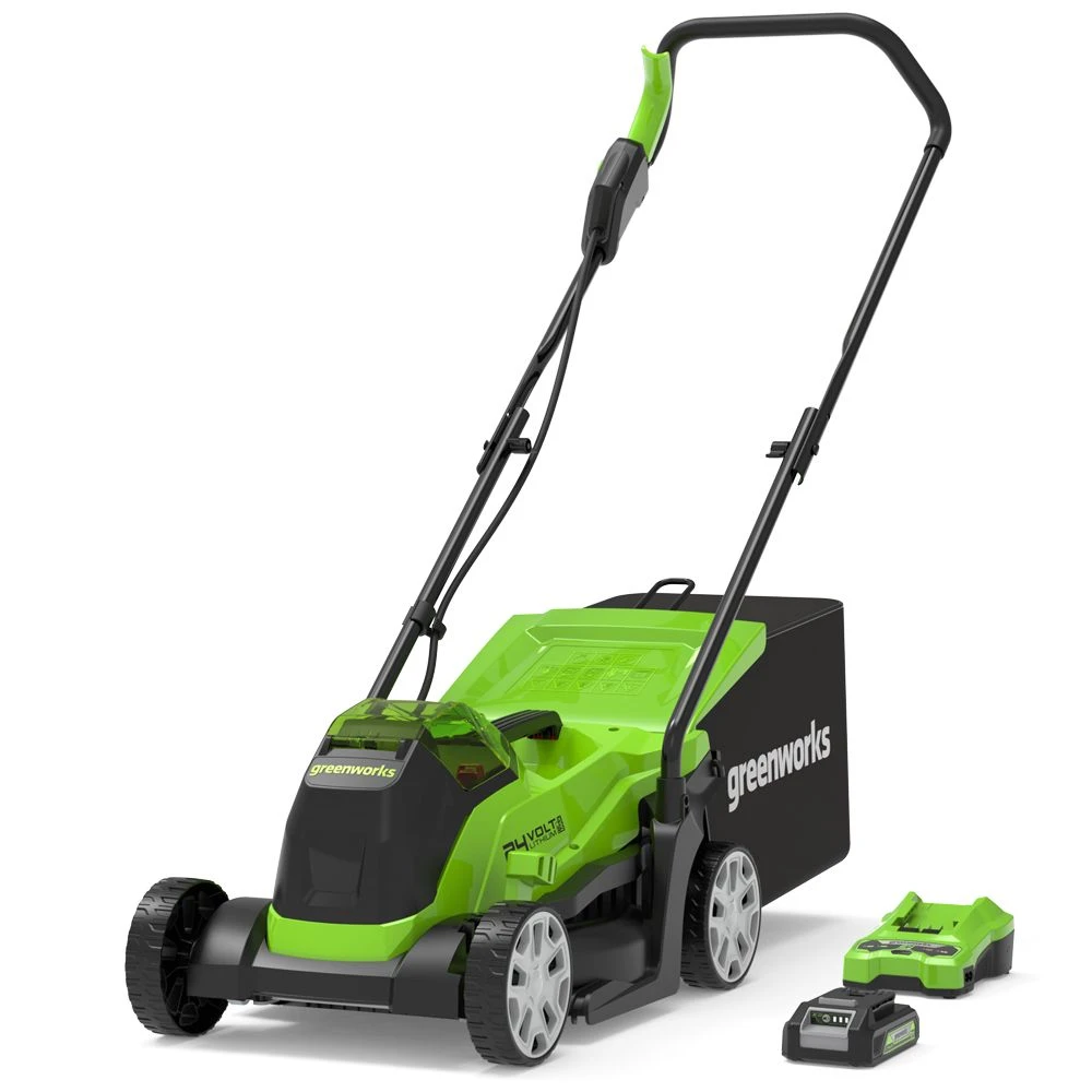 GreenWorks GD24LM33K2 33cm Brushless 24V Push Cordless Lawn Mower (with 2Ah Battery & 2A Charger) 1 GreenWorks GD24LM33K2 33cm Brushless 24V Push Cordless Lawn Mower (with 2Ah Battery & 2A Charger)