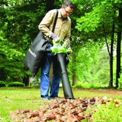 GreenWorks GD40BVIIK2X G-MAX DigiPro 40V Cordless Blower / Vacuum (2 X 2Ah Batteries & 2A Standard Charger) (Bundle Builder) -Greenworks Sale Shop greenworks gd40bvk2 blower vac lifestyle 1