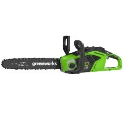GreenWorks GD40CS15K2 35cm G-MAX 40V Cordless Chainsaw (with 2Ah Battery & 2A Charger) (Bundle Builder) -Greenworks Sale Shop greenworks gd40cs15 chainsaw side 1 1