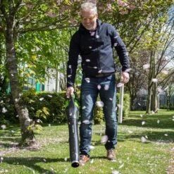 GreenWorks Pro GD60ABK4 60V Cordless Blower (with 4Ah Battery & Charger) (Bundle Builder) -Greenworks Sale Shop greenworks gd60ab blower lifestyle 1 1