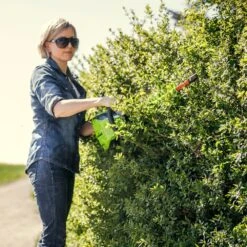 GreenWorks Pro GD60HT 60V Cordless Hedge Trimmer (Bare Tool) 14 GreenWorks Pro GD60HT 60V Cordless Hedge Trimmer (Bare Tool) -Greenworks Sale Shop greenworks gd60ht hedge trimmer lifestyle 4