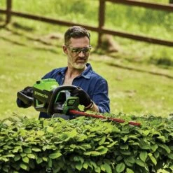 GreenWorks Pro GD60HT66 60V Cordless Hedge Trimmer (Bare Tool) -Greenworks Sale Shop greenworks gd60ht66 hedge trimmer lifestyle 3 1