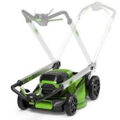 GreenWorks Pro GD60LM46SPK4 4-in-1 60V Variable Speed Cordless Lawn Mower (with 4Ah Battery & Charger) -Greenworks Sale Shop greenworks gd60lm46sp feature folding handles 1 1