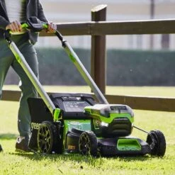 GreenWorks Pro GD60LM51SPK4 4-in-1 60V Variable Speed Self-Propelled Cordless Lawn Mower (with 2 X 4Ah Batteries & 2A Charger) -Greenworks Sale Shop greenworks gd60lm51sp lawnmower lifestyle 4 1 1 1