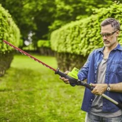 GreenWorks Pro GD60PHT51 60V Cordless Long Reach Hedge Trimmer (Bare Tool) (Bundle Builder) -Greenworks Sale Shop greenworks gd60pht51 pole hedge trimmer button 1