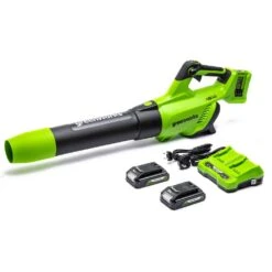 GreenWorks G24X2ABK2X 48V (2 X 24V) Cordless Axial Blower (with 2 X 2Ah 24V Batteries & Charger) (Bundle Builder)