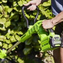 GreenWorks G40T5K2 G-MAX 40V Cordless Grass Trimmer / Edger (with 1 X 2Ah Battery And 2A Charger) -Greenworks Sale Shop greenworks gwg40t5 grass trimmer lifestyle 2 1