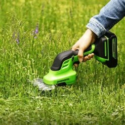 GreenWorks G24SHT 2-in-1 24V Cordless Grass Shrub Shear (with 2.0Ah Battery & 0.5Ah Micro Charger) 12 GreenWorks G24SHT 2-in-1 24V Cordless Grass Shrub Shear (with 2.0Ah Battery & 0.5Ah Micro Charger) -Greenworks Sale Shop gwg24sht grass shear 1