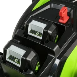 GreenWorks G24X2LM36K4X 3-in-1 36cm 48V Push Cordless Lawn Mower (with 2 X 4Ah 24V Batteries & Twin Charger) -Greenworks Sale Shop gwg24x2lm36 battery housing 2 1