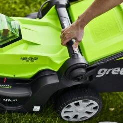 GreenWorks G24X2LM41K4X 3-in-1 41cm 48V Push Cordless Lawn Mower (with 2 X 4Ah 24V Batteries & Twin Charger) -Greenworks Sale Shop gwg24x2lm41k2 3 2 1
