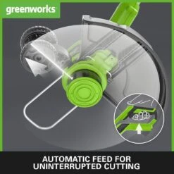 GreenWorks GD24LT33 33cm 24V Cordless Grass Trimmer / Lawn Edger (Bare Tool) -Greenworks Sale Shop gwgd24lt33 head 1