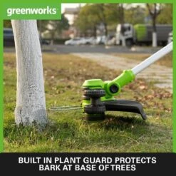 GreenWorks GD24LT33 33cm 24V Cordless Grass Trimmer / Lawn Edger (Bare Tool) -Greenworks Sale Shop gwgd24lt33 plant guard 1