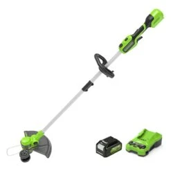 GreenWorks GD24LT33K4 33cm 24V Cordless Grass Trimmer / Lawn Edger (with 4Ah Battery & 2A Charger)